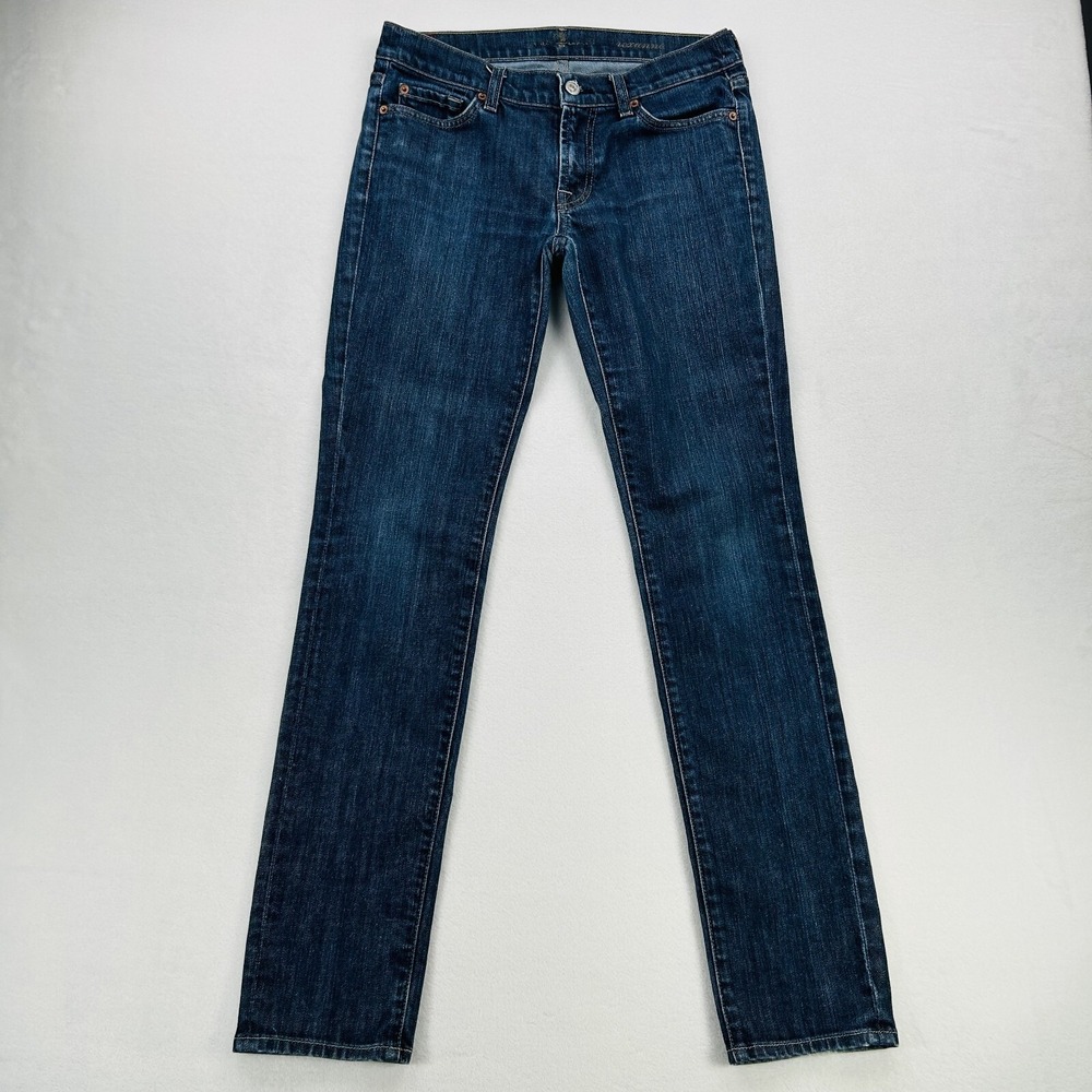 7 for all Mankind Jeans Womens 28 Blue Roxanne Skinny Low Rise Denim Pants Lady